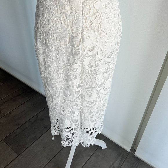 Shoshanna White Lace Midi Dress - Picture 6 of 8